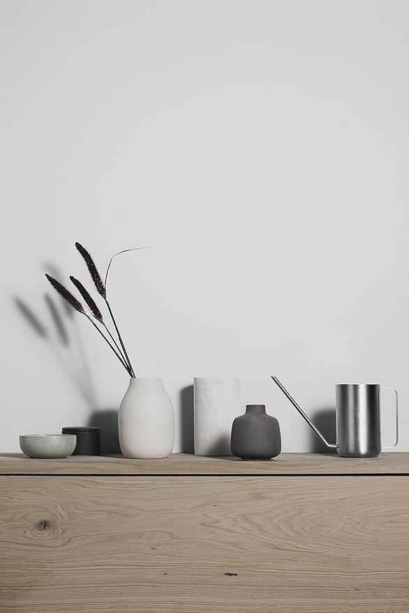 Minimalist Ceramic Vase Moonbeam Matte White Modern Home Table Decor