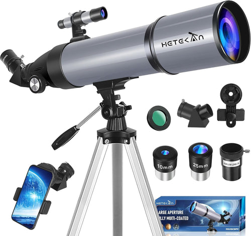 80mm Portable Refractor Telescope 600mm Long Range Moon Star Viewing