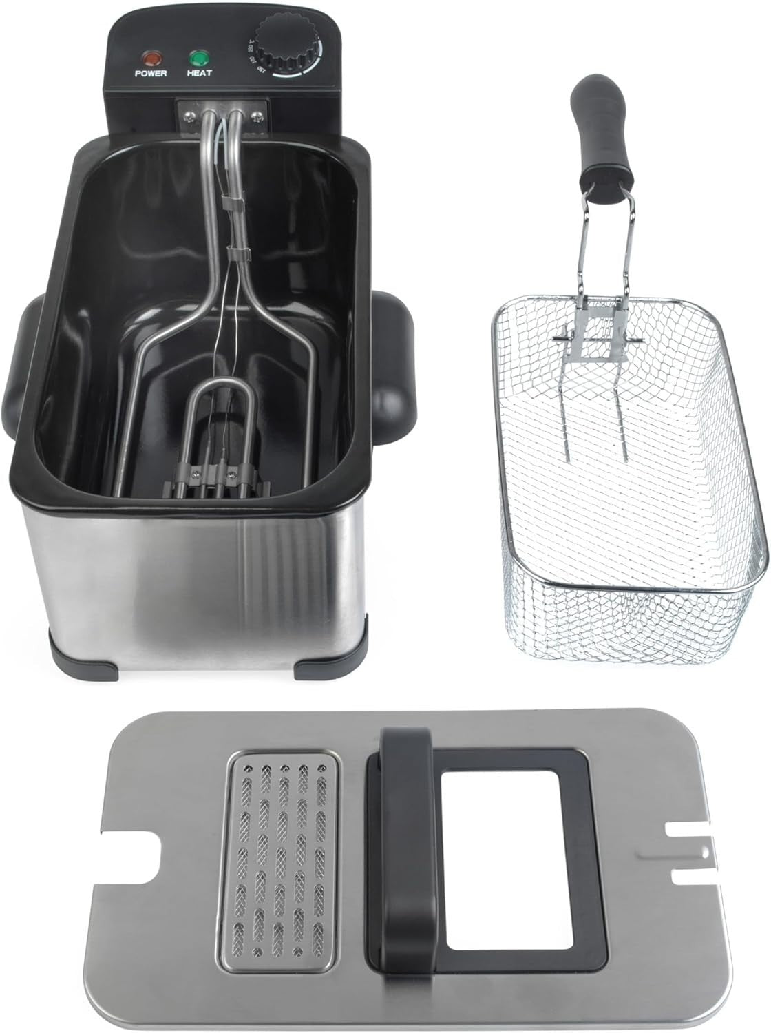 3L Deep Fat Fryer 2000W Adjustable Temp Viewing Window Easy Clean