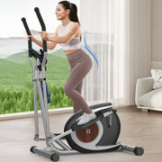 16-Level Magnetic Elliptical Cross Trainer Home Gym with LCD & Pulse Sensor