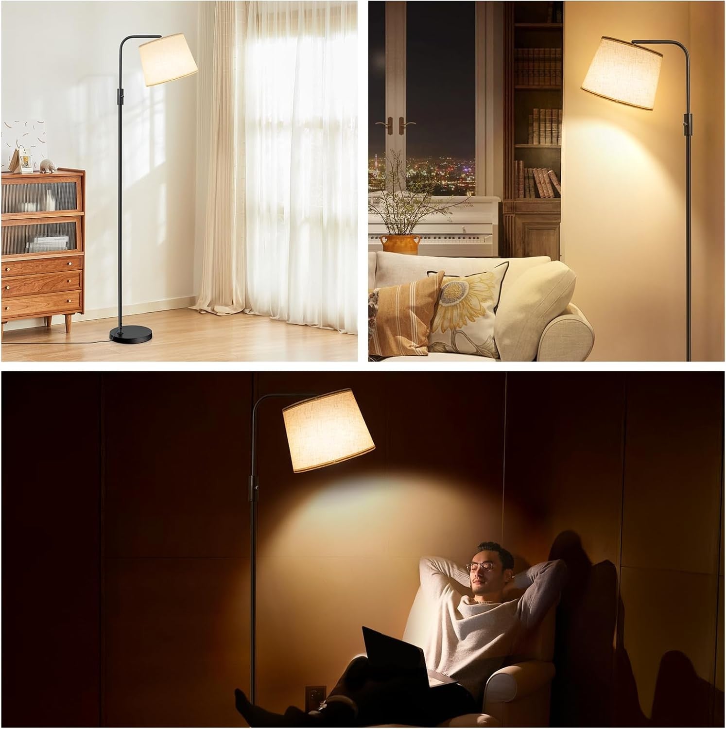Floor Lamp with Remote App Dimmable Tall Standing Light Memory Function