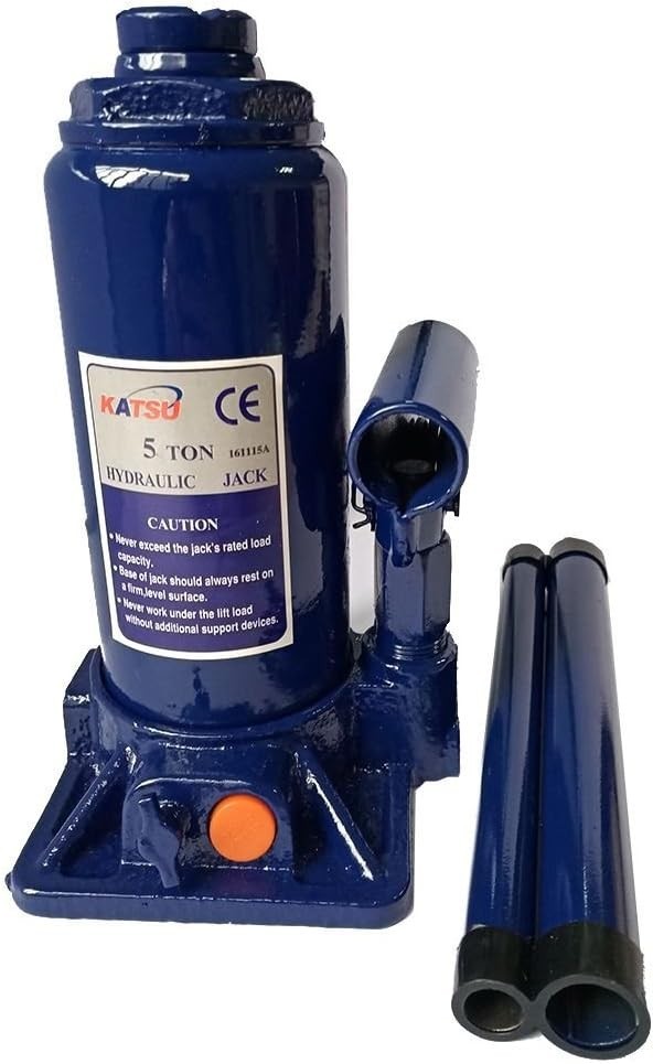 5 Ton Hydraulic Bottle Jack 195–380mm Heavy Duty Car Van SUV Lift Blue