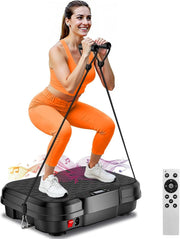 Black Vibration Plate Exercise Machine Lymphatic Drainage 250 Speeds 450lb