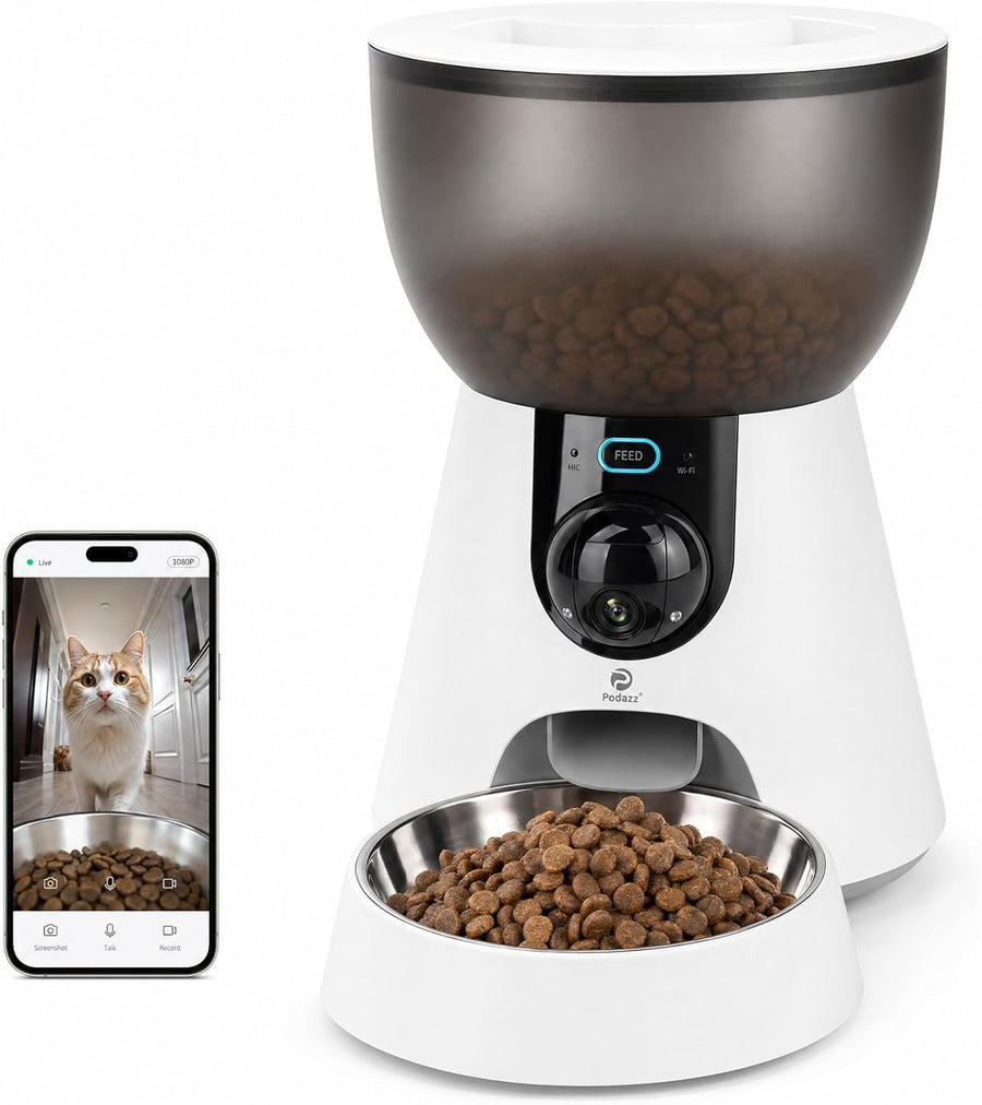 Smart Pet Feeder Camera WiFi App Control 1080P HD 4L Auto Feeder