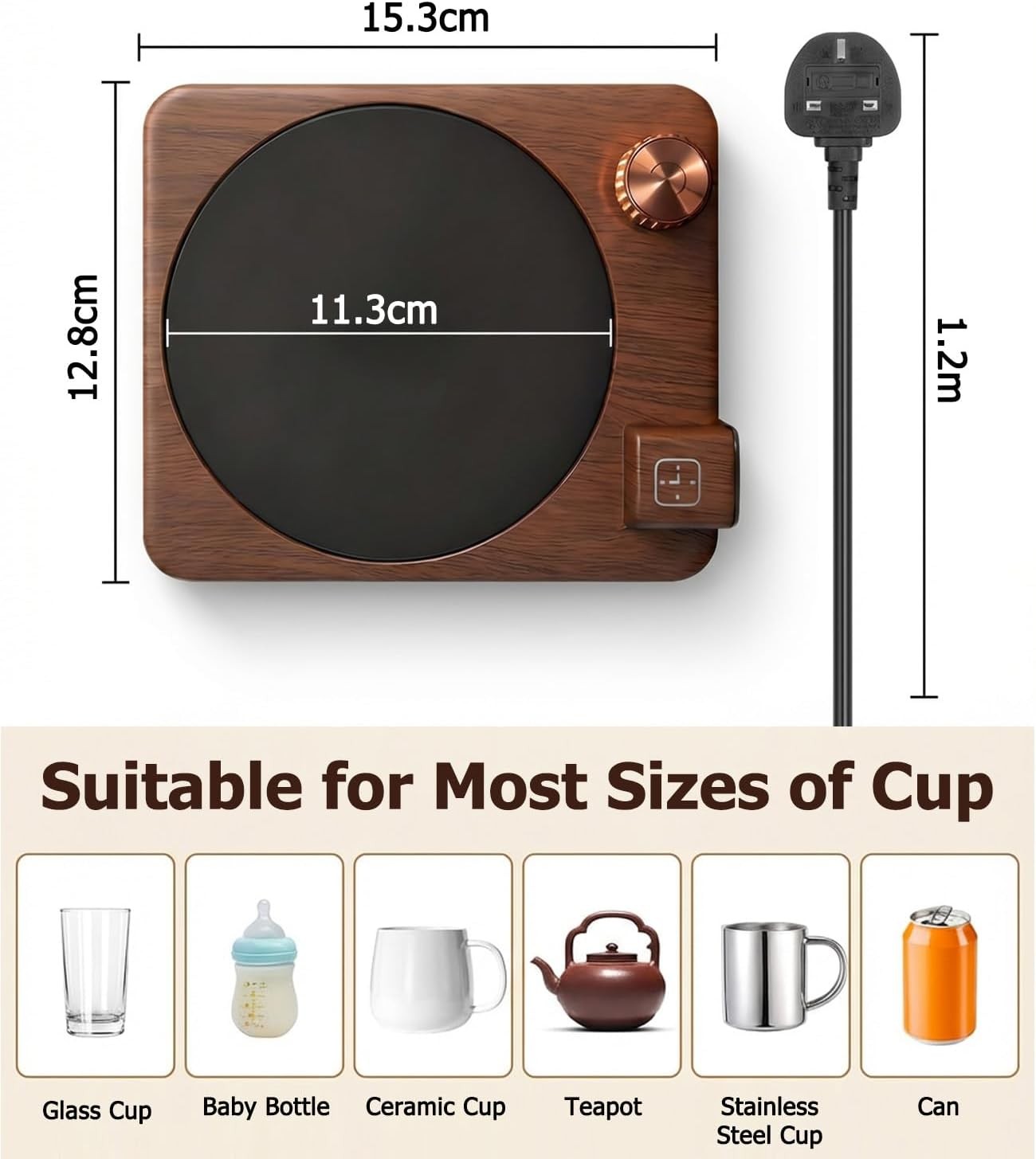 40W Coffee Mug Warmer 9 Temp 40-80°C 12H Timer LCD