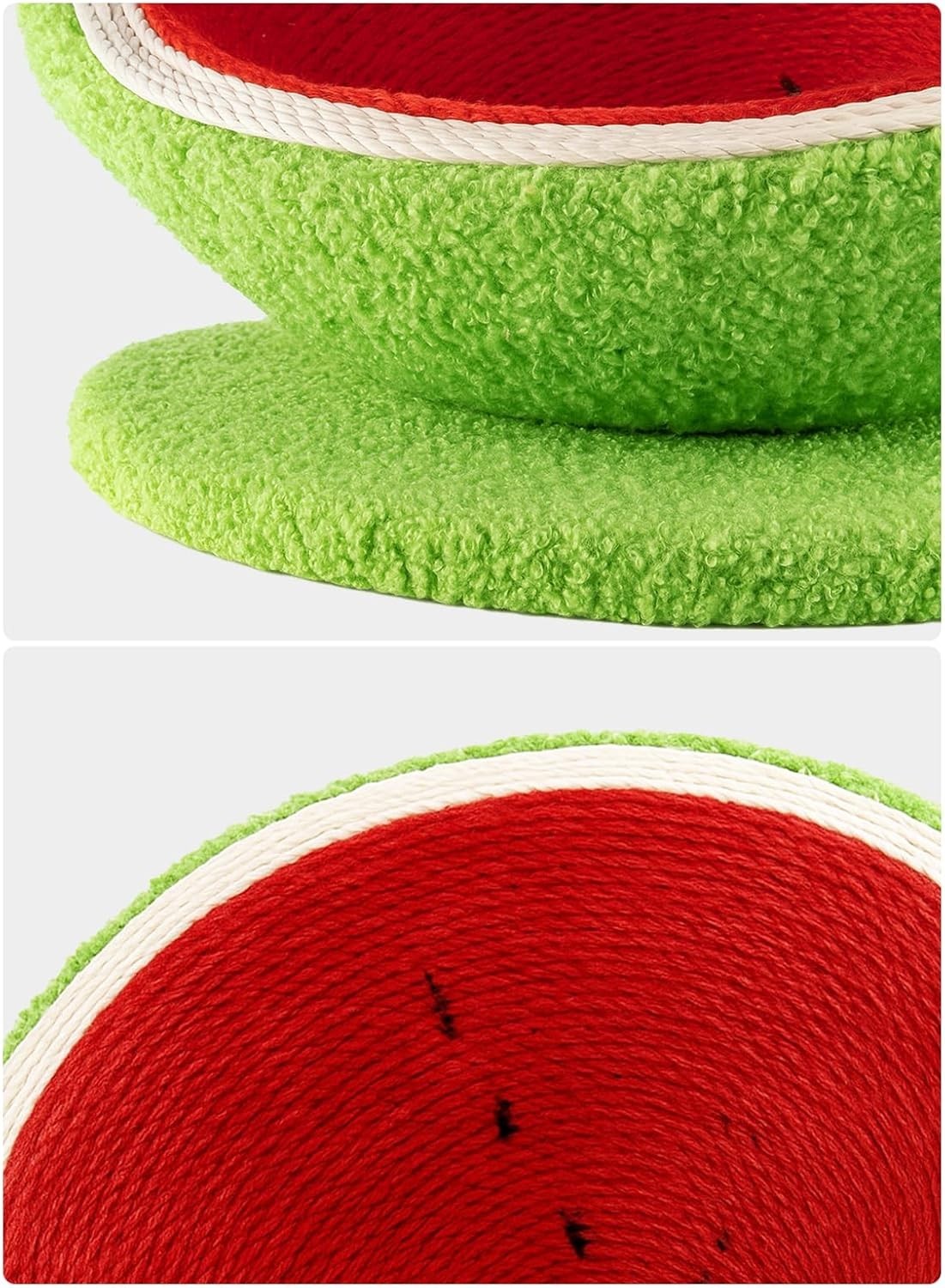 Watermelon Cat Bed Cave w Sisal Scratch Board Cozy Fruit Pet House