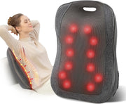 Shiatsu Lower Back Massager Heat 12-Node Kneading Portable Chair Cushion