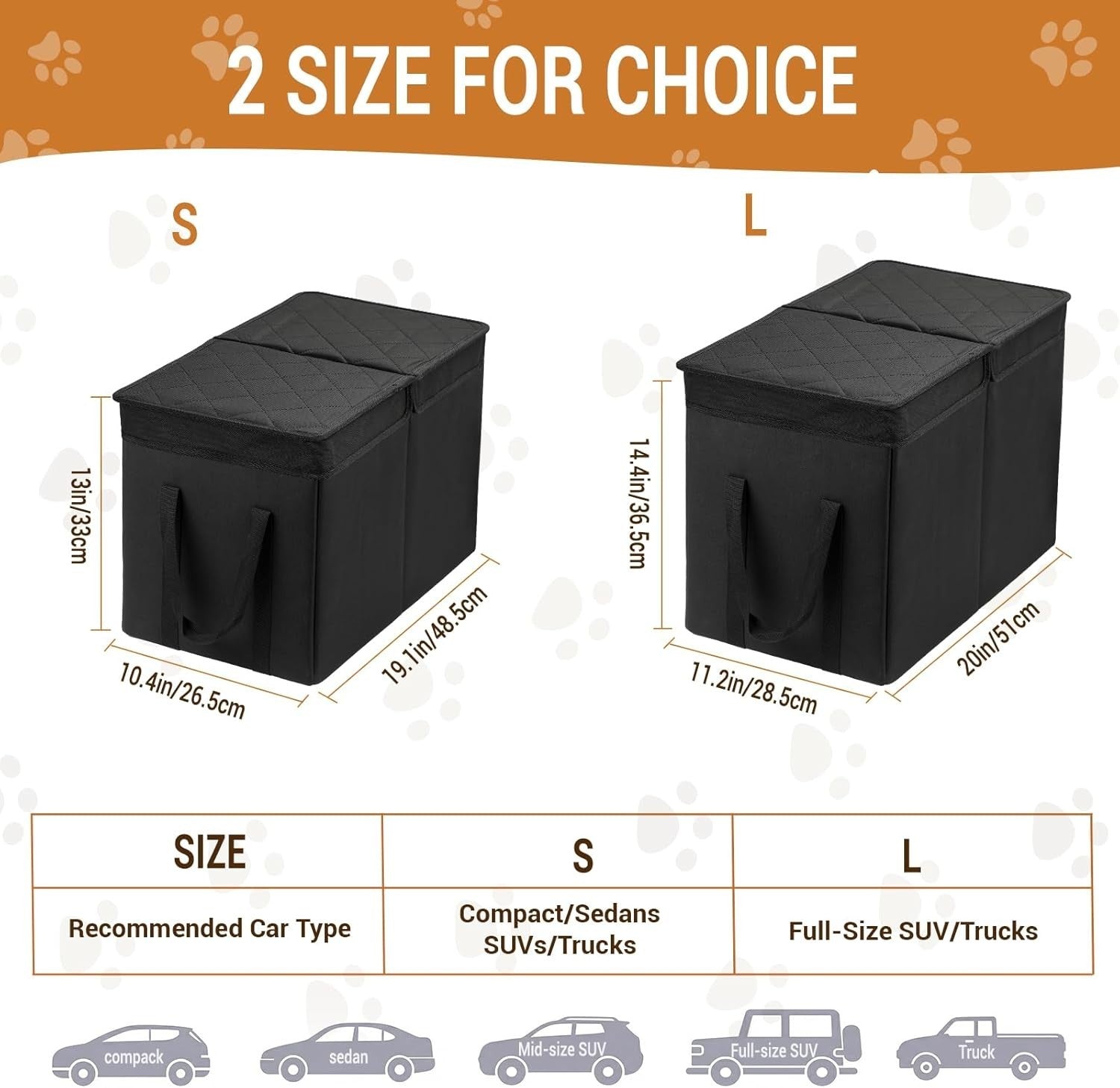 Dog Car Seat Extender Large Dogs 120lb Back Seat Gap Filler Storage