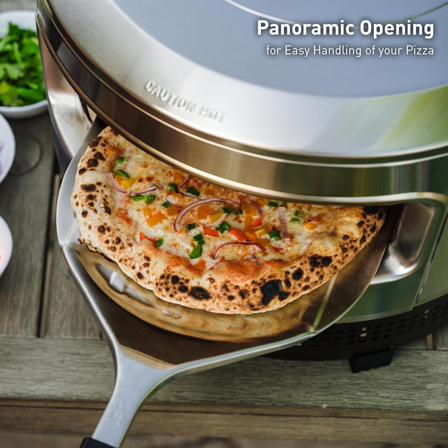 Outdoor Gas Pizza Oven | Stainless Steel 900°F Fast Heat BBQ Grill with Stone
