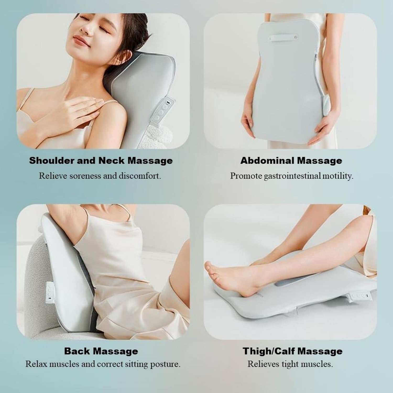 Heated Shiatsu Back Massager Pad Neck Waist Leg Full Body Pain Relief