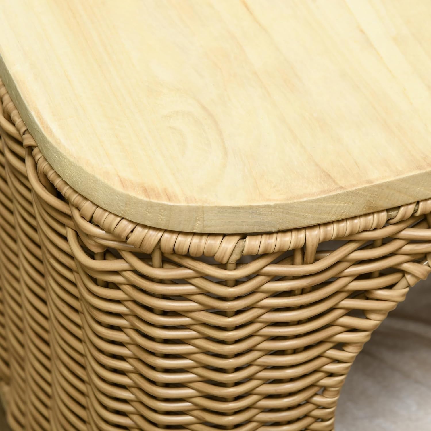 Elevated Wicker Cat House Washable Cushion Indoor Cat Cave Bed