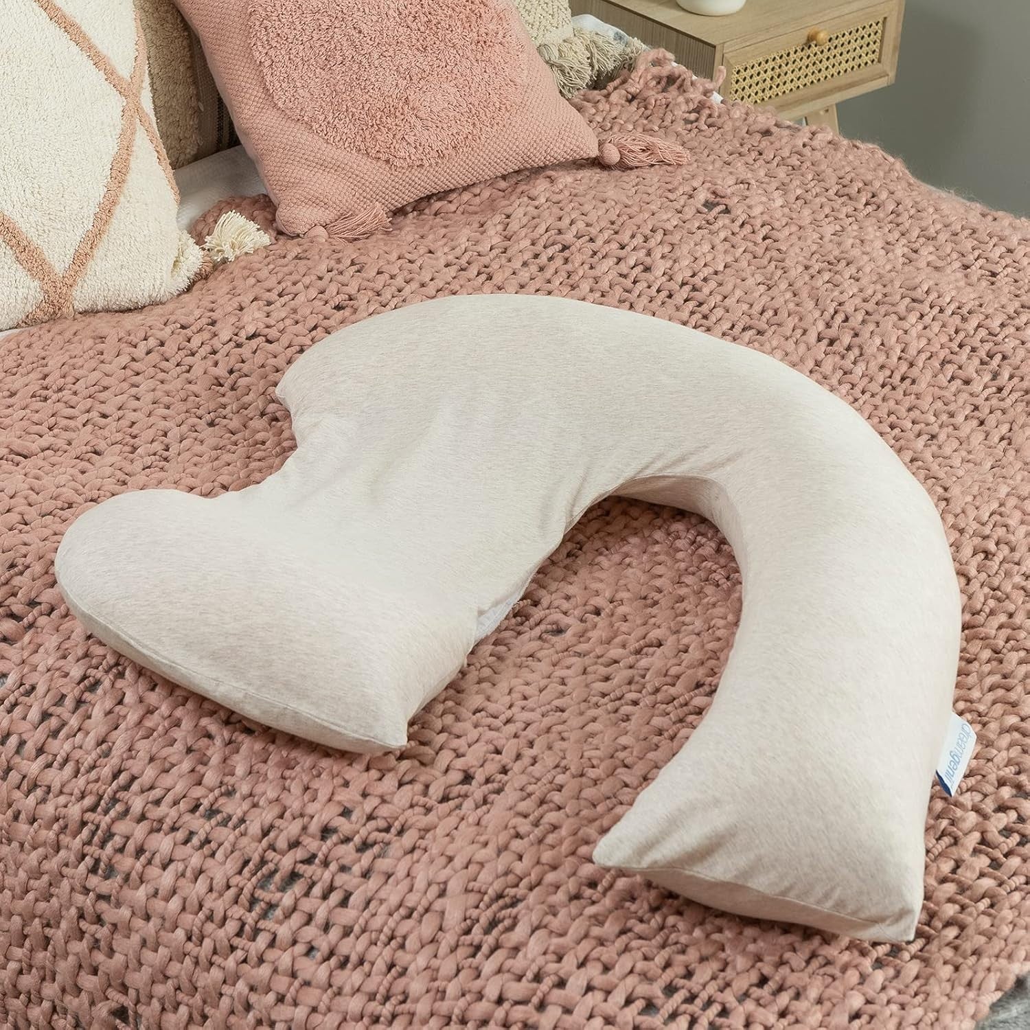 Pregnancy Support Pillow U-Shape Maternity Sleeping Feeding Cushion Beige