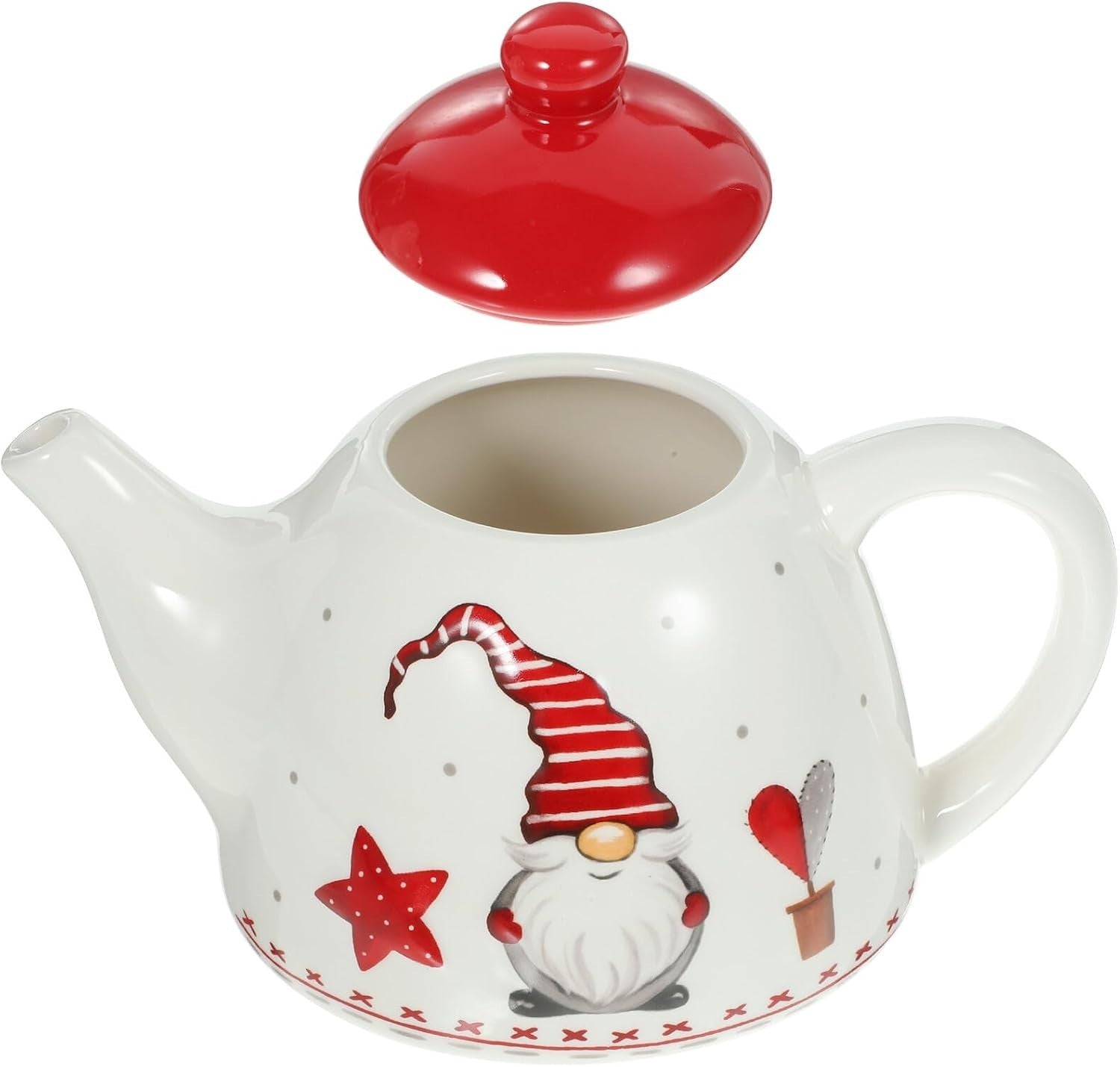 Christmas Santa Ceramic Teapot Nordic Embossed Tea Pot Xmas Decor