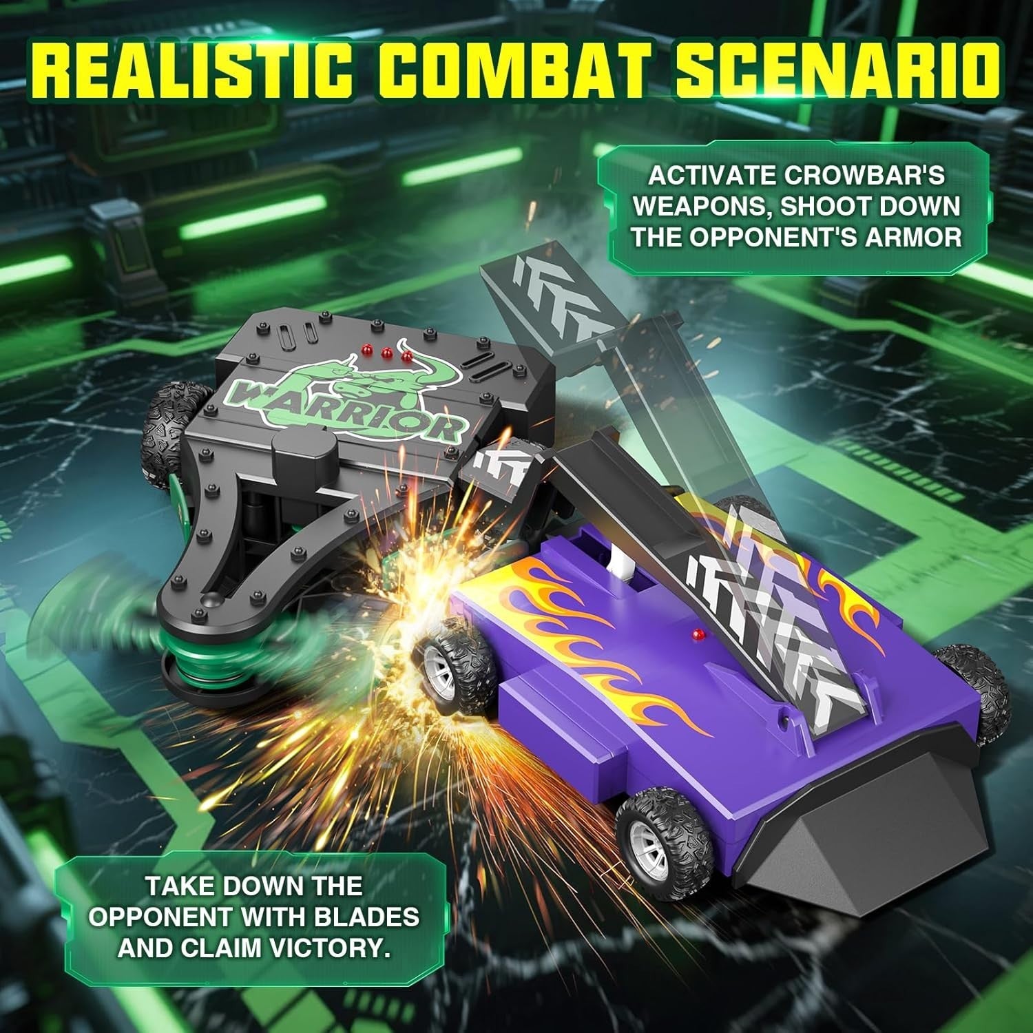 RC Battle Robots 2-Pack with 360° Spin & Vibrating Controllers for Kids