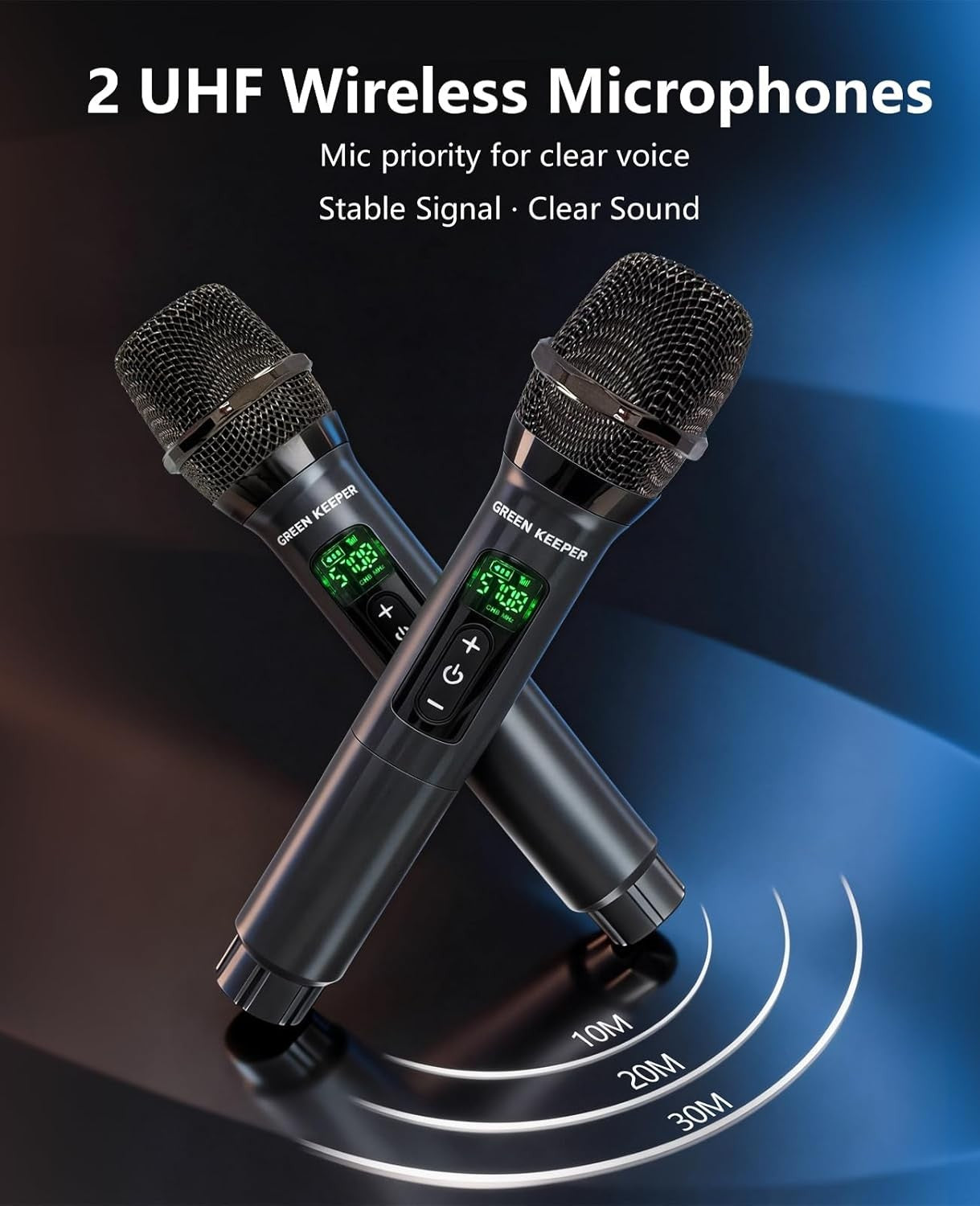 GKD61 Karaoke Machine Bluetooth 2 Wireless Mics 400W Party Speaker