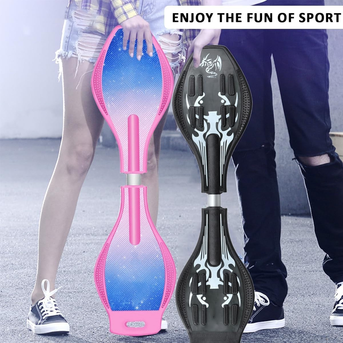 Youth Caster Board LED Light Up Shortboard Skateboard for Kids
