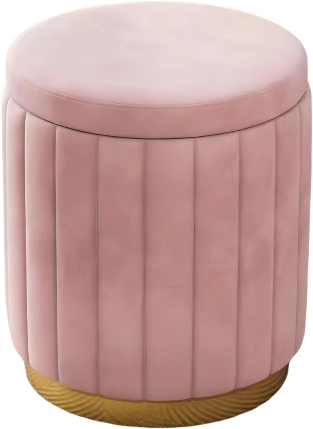 Pink 2-in-1 Vanity Stool with Storage – Compact Dressing Table Chair