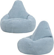Blue Kids Bean Bag Chairs 2 Pack Soft Corduroy Lounge Chairs for Reading Gaming