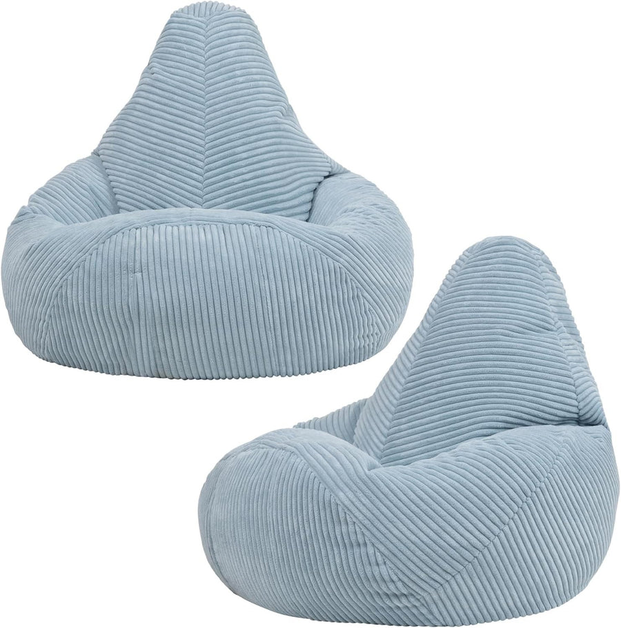 Blue Kids Bean Bag Chairs 2 Pack Soft Corduroy Lounge Chairs for Reading Gaming