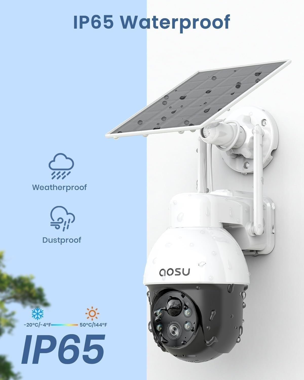 2K Solar Security Camera Outdoor Wireless PTZ Auto Tracking Alexa