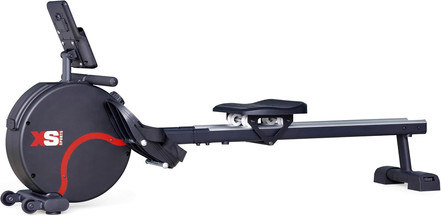 Home Rowing Machine 16-Level Magnetic Resistance Quiet Belt LCD Compact 100KG