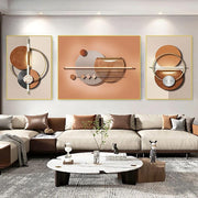 Abstract Geometric Canvas Wall Art Set of 3 Framed
