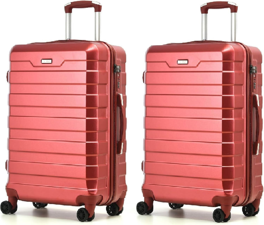 2x 20'' Cabin Hard Shell Suitcases PC Lightweight Spinner TSA Locks