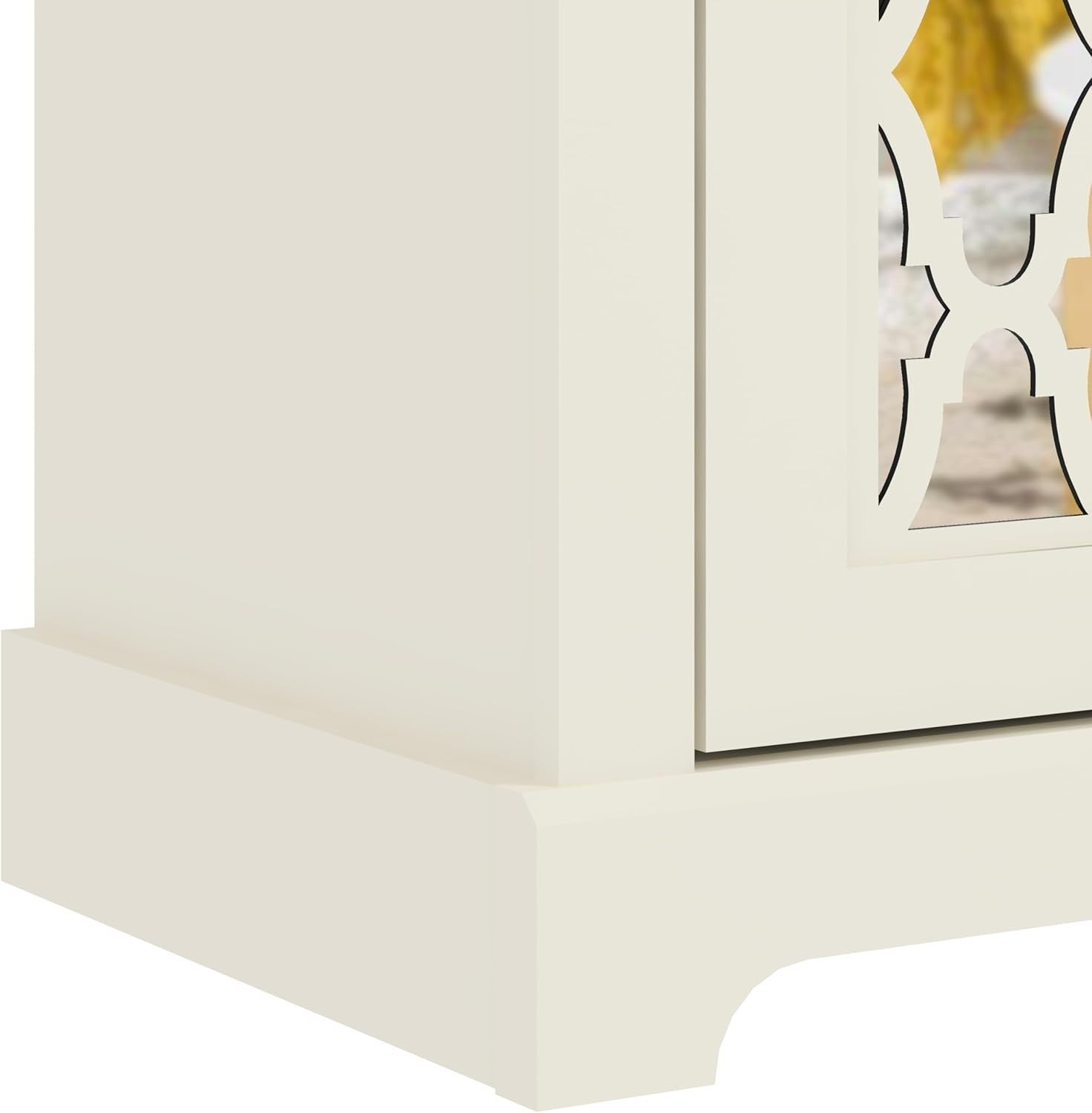 Ivory Oak 3 Door Sideboard Storage Cabinet Adjustable Shelves Durable Wood