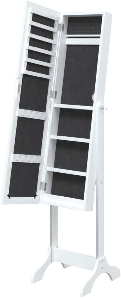 Adjustable Full Length Vanity Mirror with Storage, Tilt & Modern Design