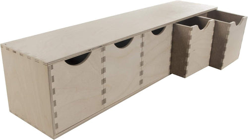 Wooden Desk Organiser 5-Drawer Mini Chest Birchwood Storage Cabinet 57cm