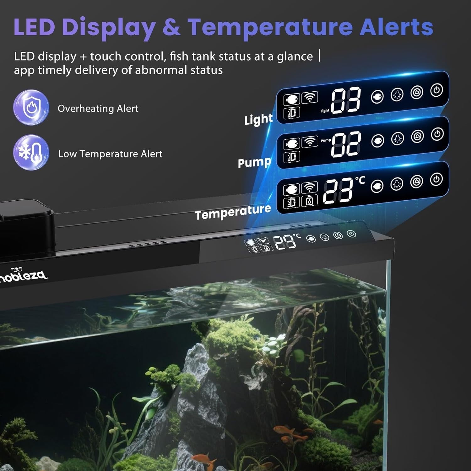 30L Smart Aquarium Starter Kit with App Control & LED Plant Light