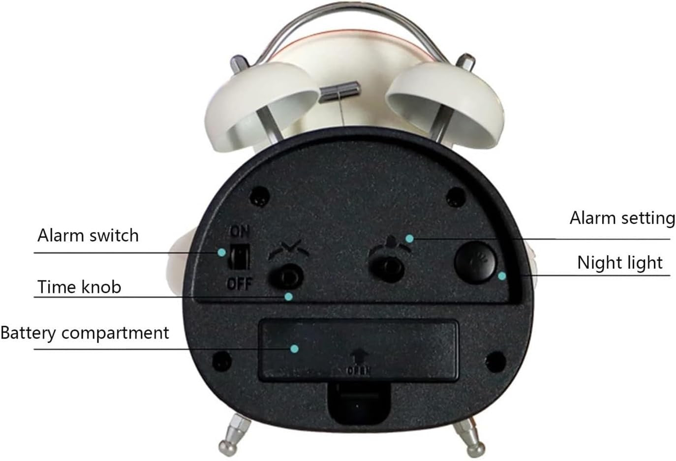 Astronaut Alarm Clock Loud Silent Non-Ticking Battery Bedside Desk Clock