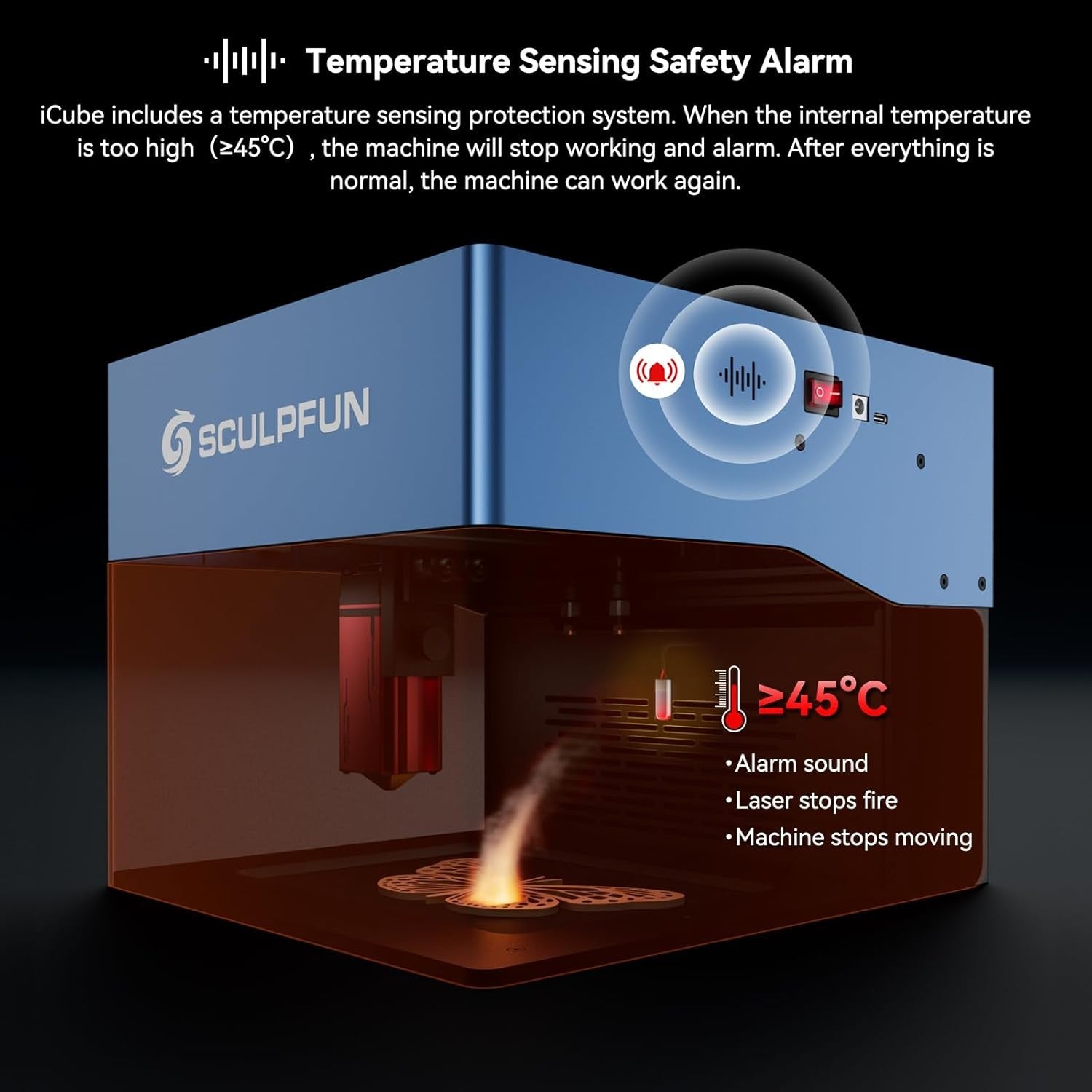 5W Laser Engraver Enclosed Desktop Cutter With Filter High Precision 10000mm