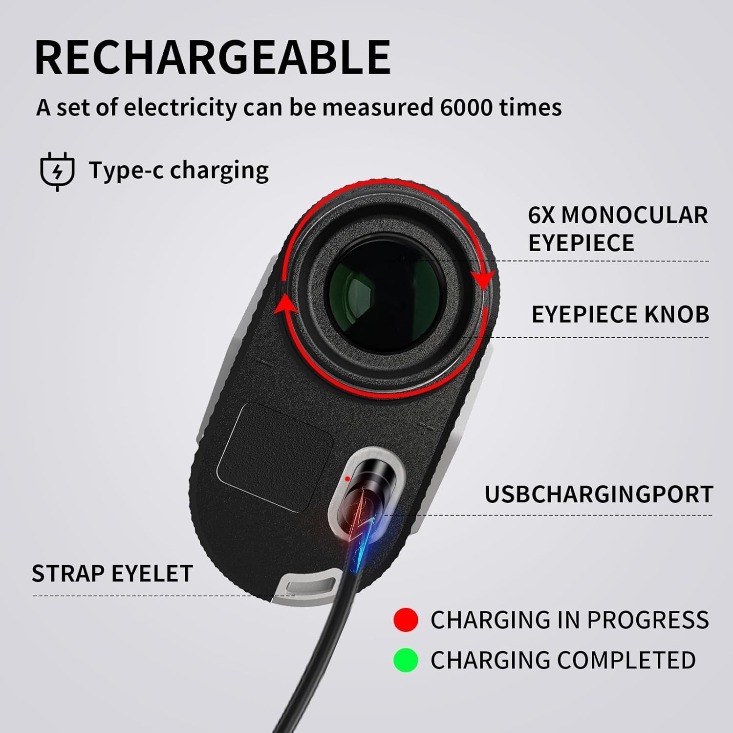 Golf Rangefinder 1200 Yards Slope Flag Lock Rechargeable LCD Laser