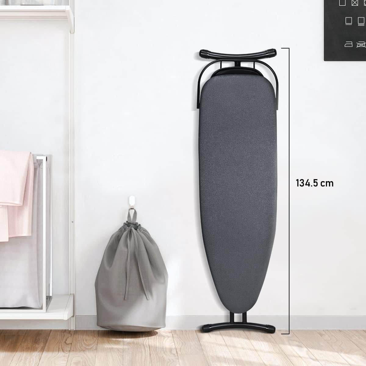 Large Ironing Board 111x36cm Height Adjustable Steam Iron Rest Wide