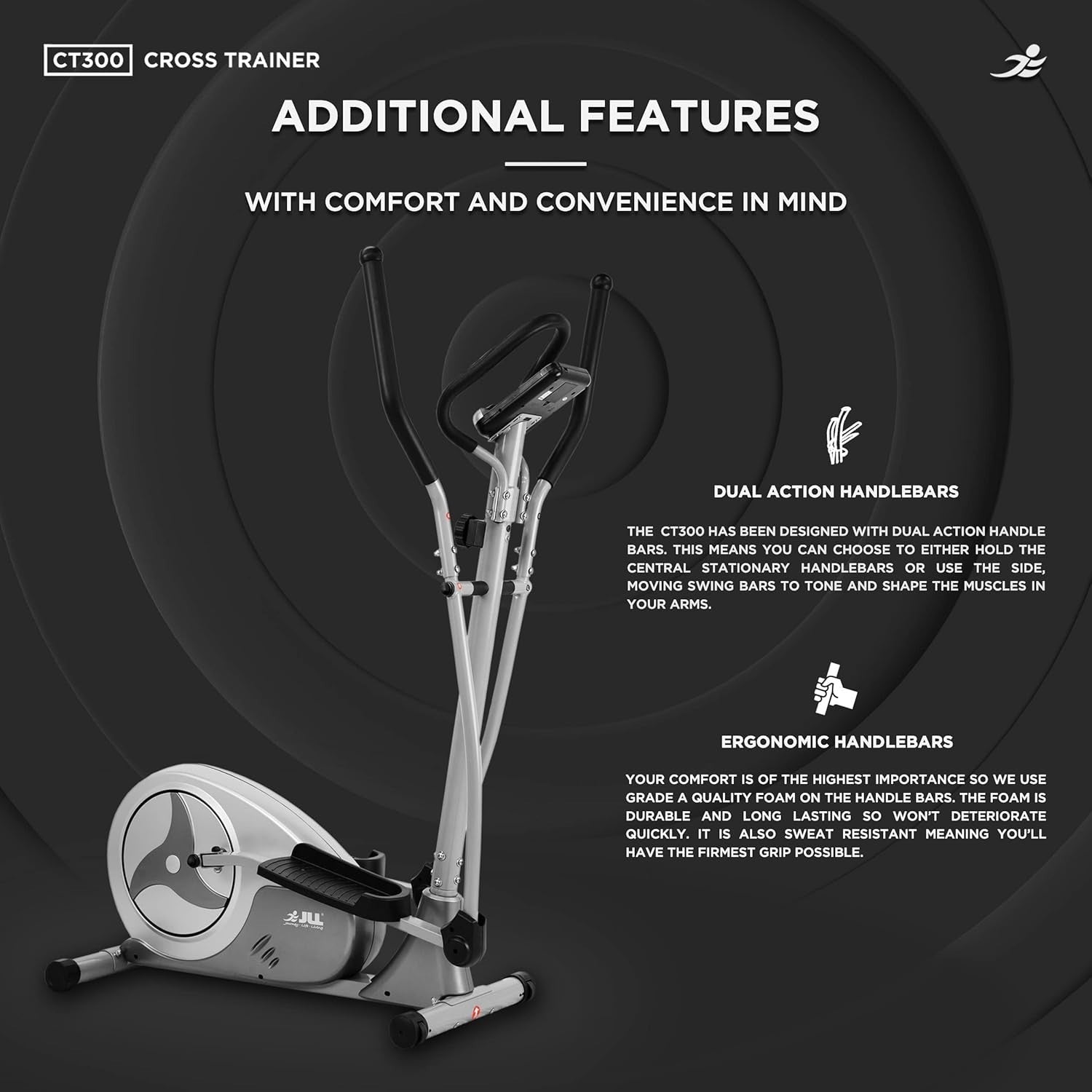 Magnetic Elliptical Cross Trainer with LCD, Adjustable Resistance & Dual Handle