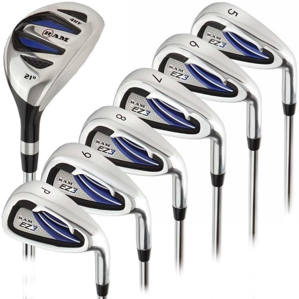 Mens Right Hand Golf Iron Set 5-6-7-8-9-PW + 4 Hybrid 1” Longer