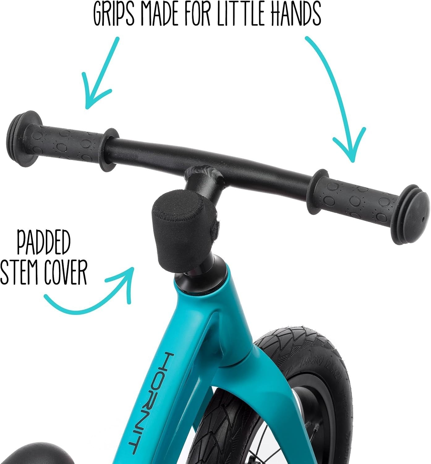 Kids Balance Bike 12in Lightweight Magnesium Push Bike Air Tyres Turquoise