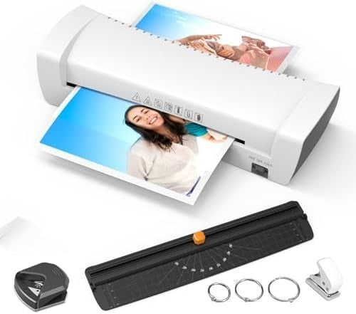 A4 Laminator Hot Cold 6-in-1 Fast 2–3 Min Warm-Up Anti-Jam