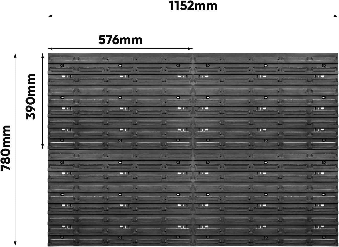 Wall Mounted Garage Tool Organizer Peg Board Storage Rack Set