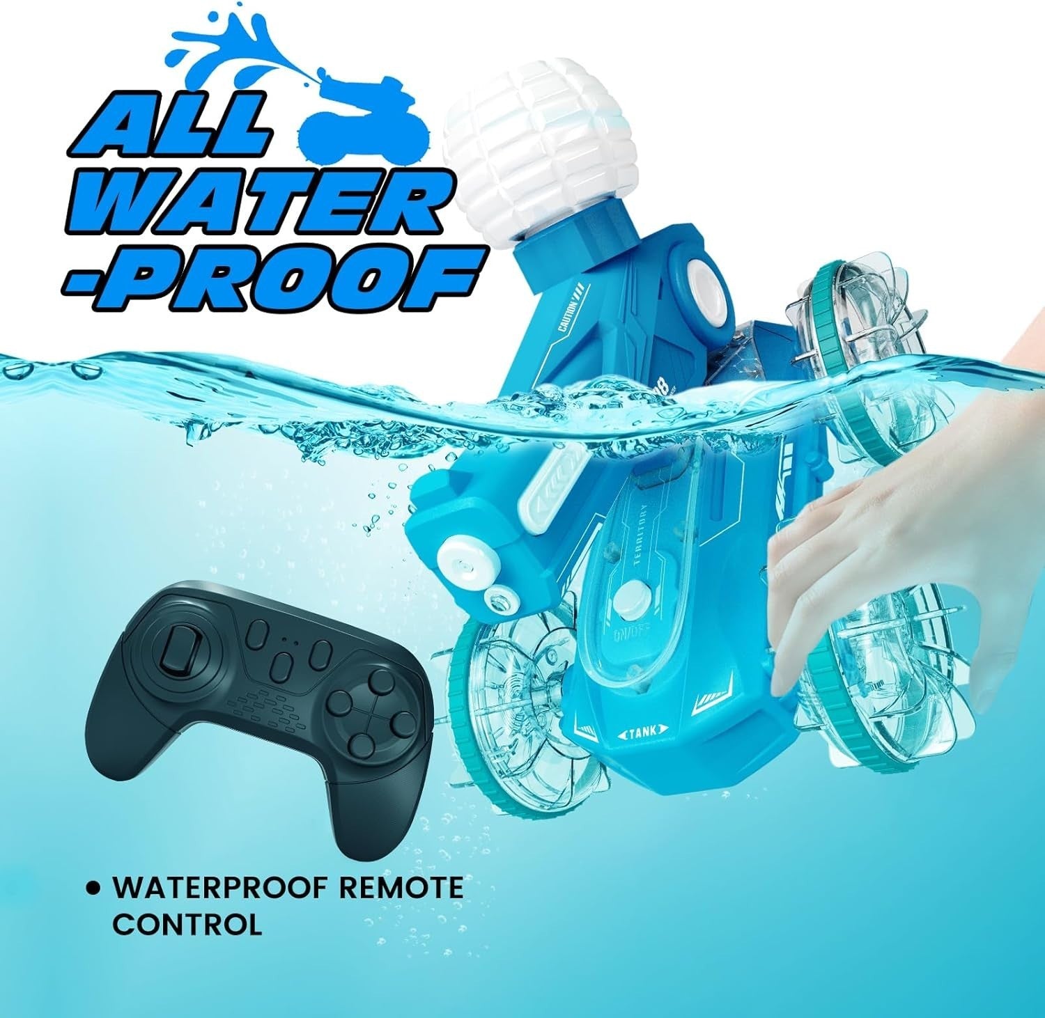 Amphibious RC Car Boat 4WD – 360° Stunt Water Spray Toy with LED Lights