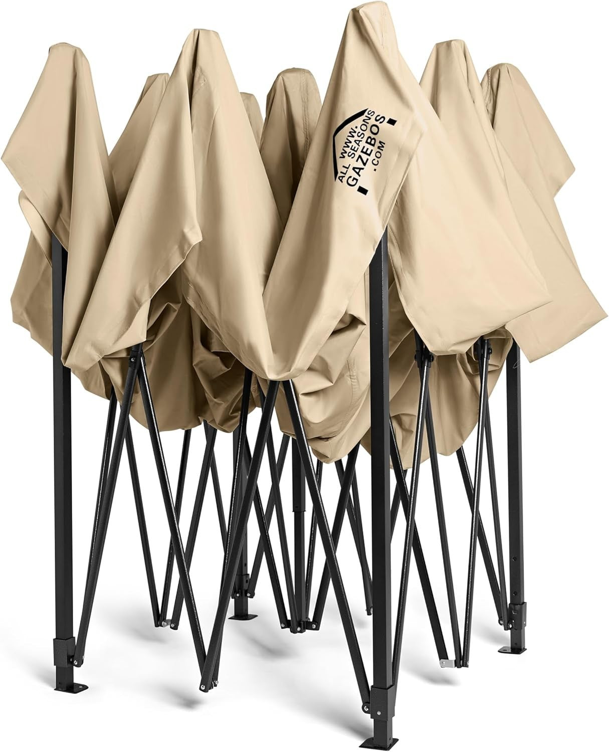 3x3M Beige Pop Up Gazebo Heavy Duty Waterproof Outdoor Tent With Accessories