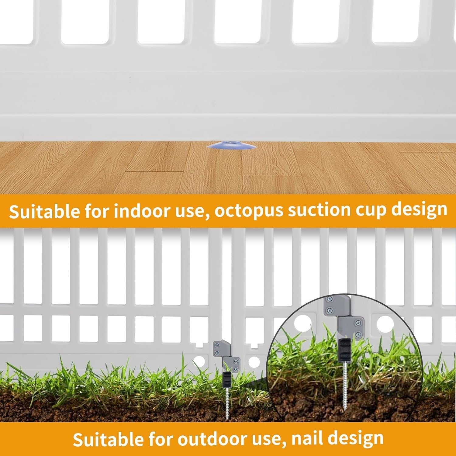 Foldable Puppy Playpen Indoor Dog Enclosure with Door 130x65x80cm