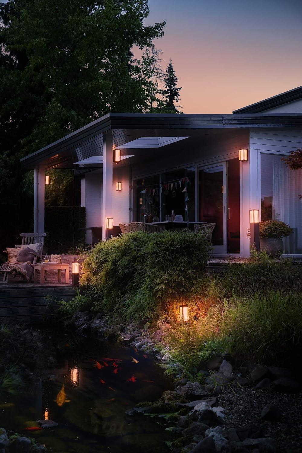 Slim Smart Garden LED Wall Light with Voice Control & Colour Ambiance
