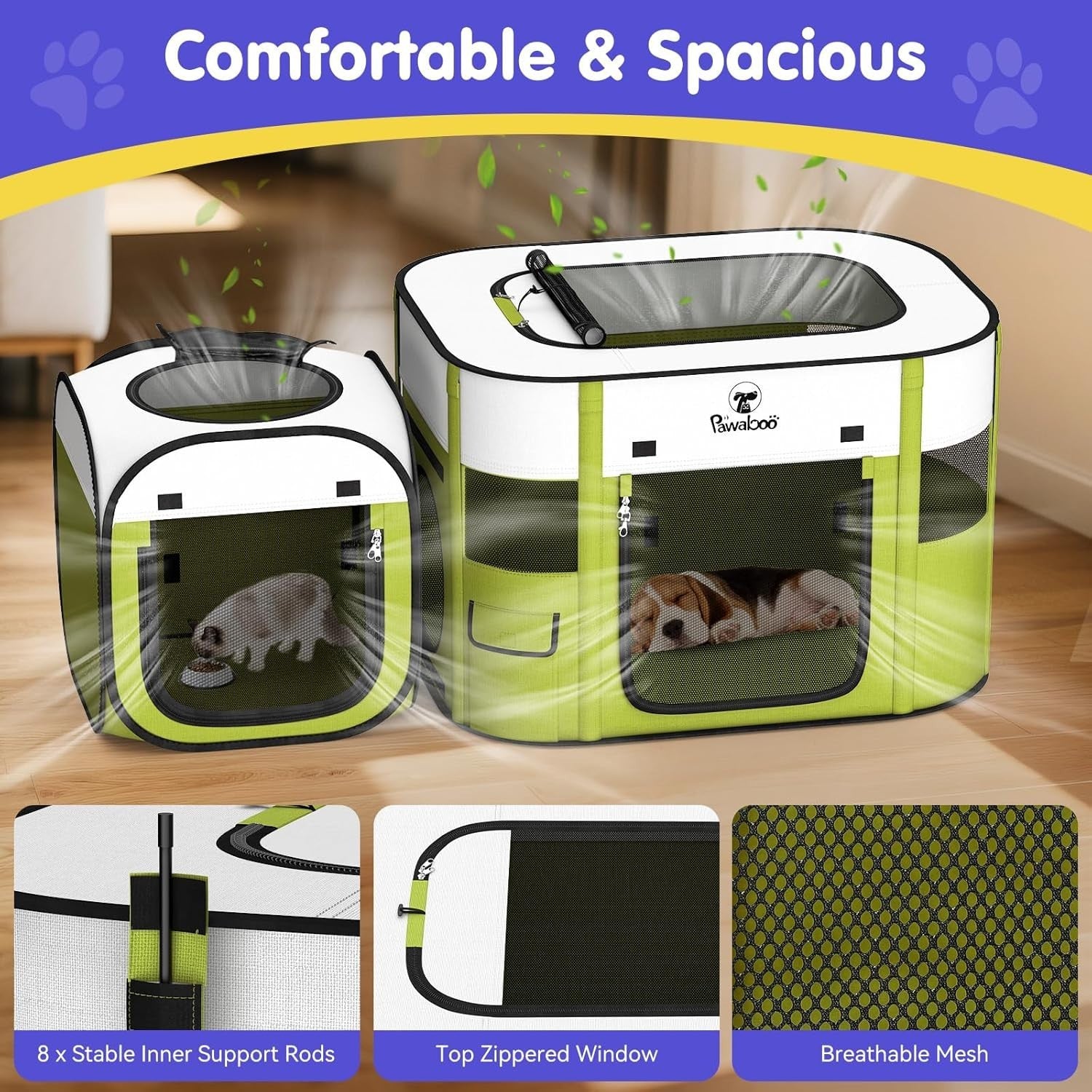 2-in-1 Foldable Pet Playpen Portable Puppy & Cat Tent 140x60x70cm