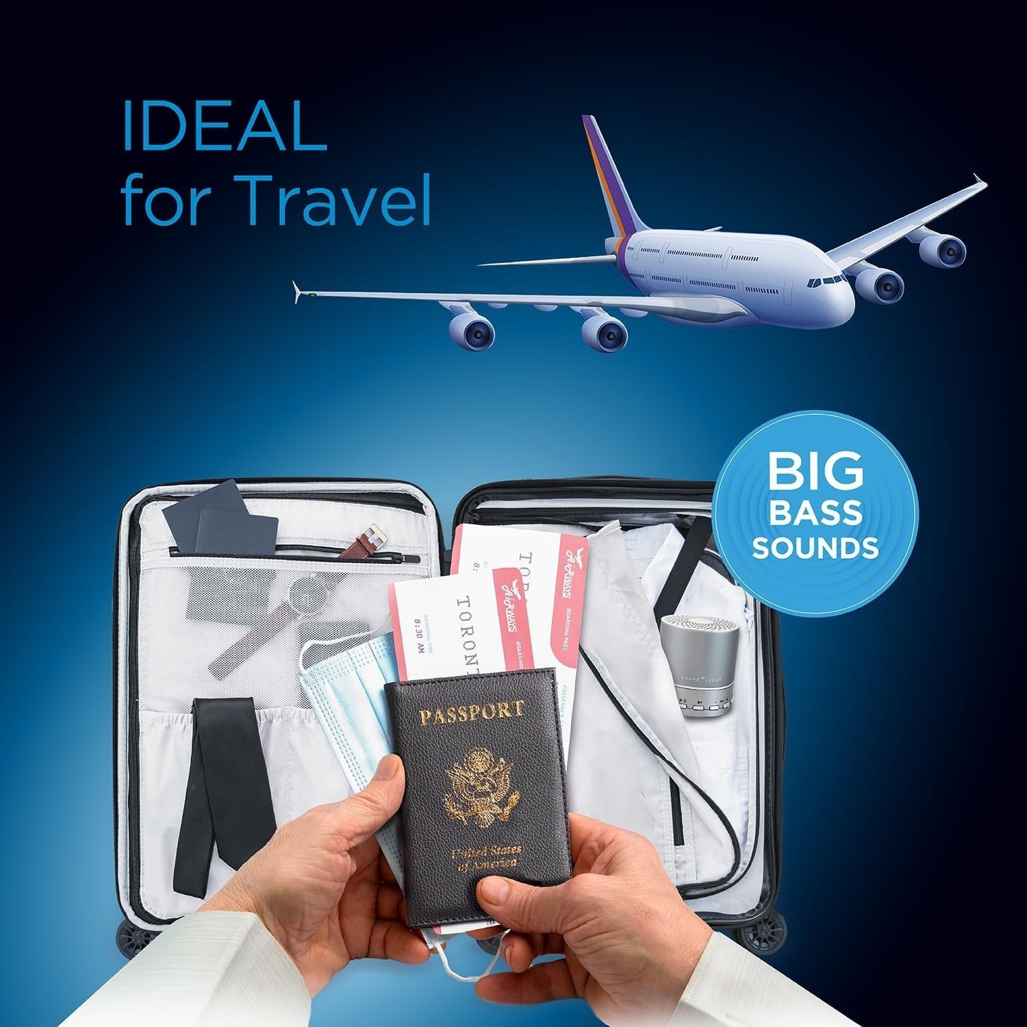 Portable White Noise Machine & Bluetooth Speaker – Sleep Sound Therapy, Travel-F