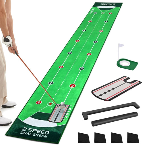 Professional Golf Putting Mat 10ft Mirror Trainer Indoor Home Practice Green