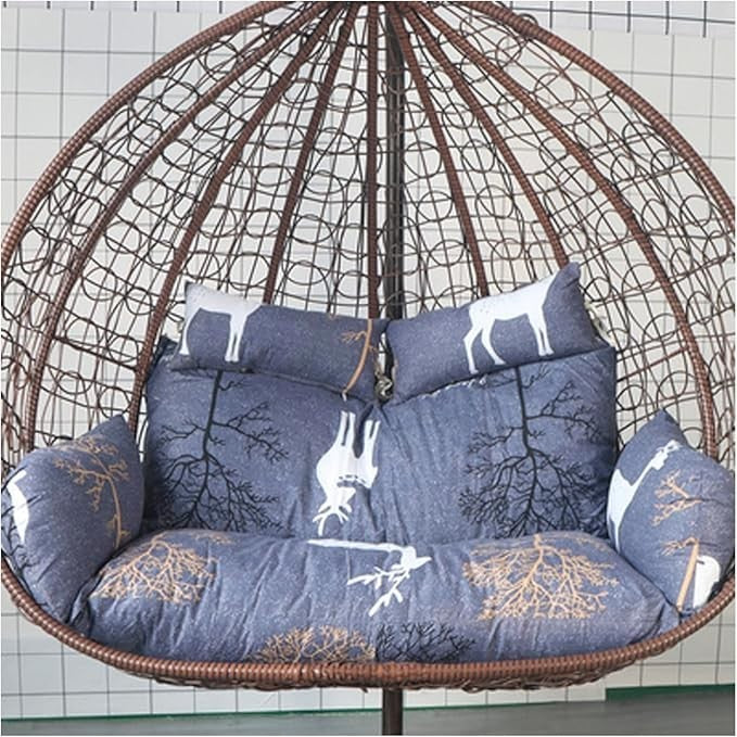 Waterproof 2 Seater Egg Chair Cushion Thick Swing Seat Pad Outdoor Garden