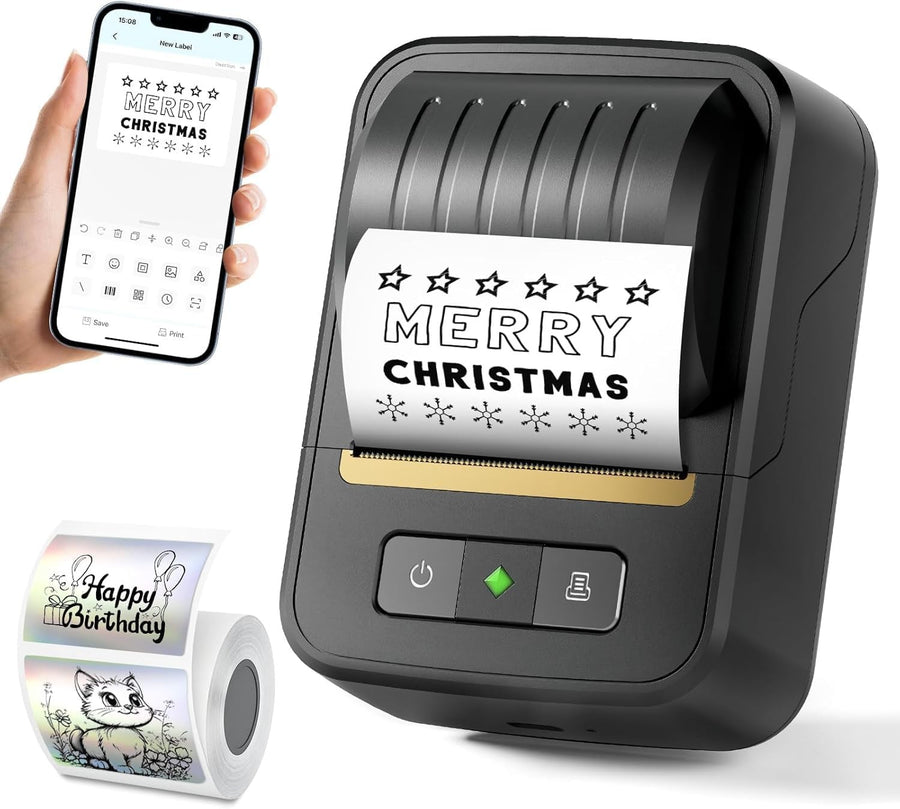 Bluetooth Label Maker Portable Thermal Printer with Tape