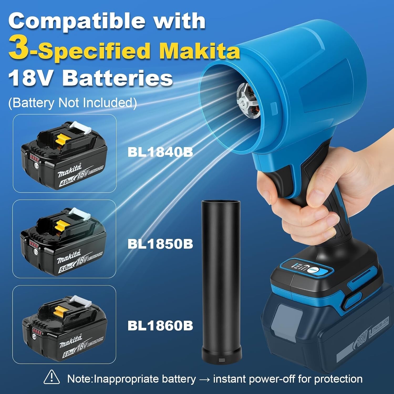 Cordless Leaf Blower Handheld 18V High Power Garden Car Dryer Air Blower